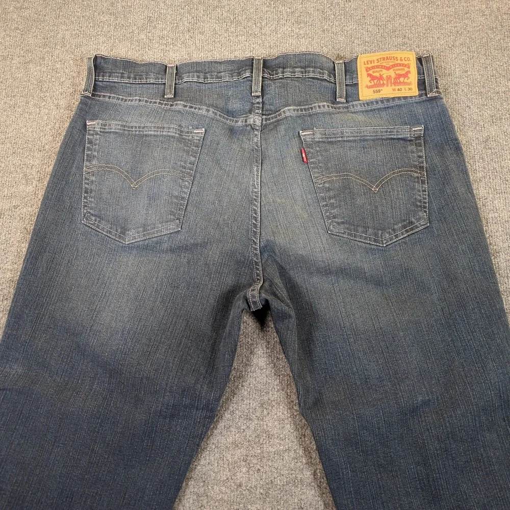 Levis 559 Relaxed Straight Jeans Men 40x30 Blue Denim WaterLess 00559-0463 #2694